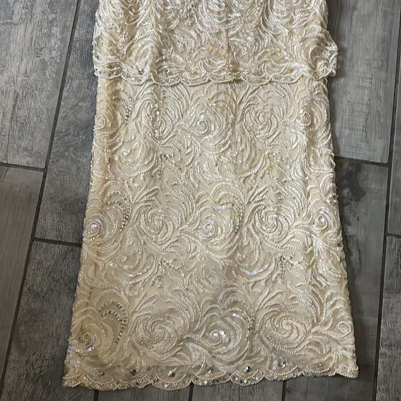 Vintage Judith Ann drop waist beaded roaring 20s event dress gown large - Picture 8 of 10